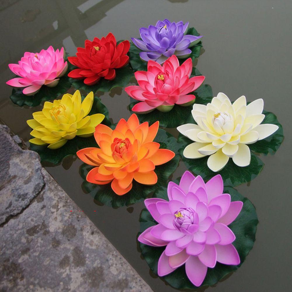 Plants Home Decoration Green Leaves Water Lily Simulation Artificial Lotus Flower Fake Plants