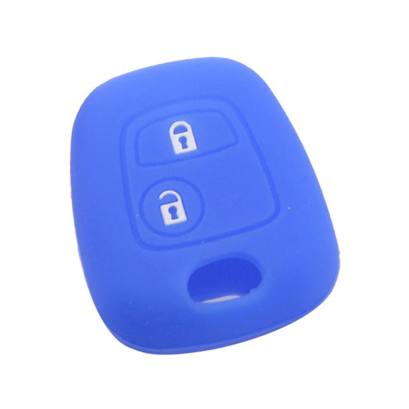 Силикагель автомобильный 2 кнопки чехол для дистанционного ключа держатель Защитная крышка для Peugeot 106 107 206 207 307 408 силиконовый ключ