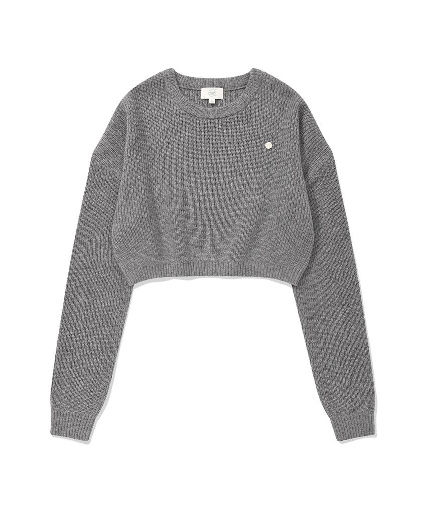 Covernat Woman Layered Long Knit Dress Melange Gray