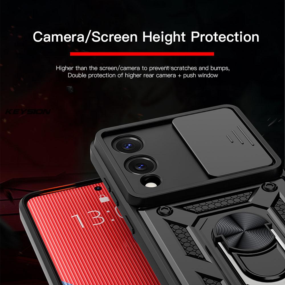 KEYSION Противоударный защитный чехол для Samsung S25 Edge 5G, защитное кольцо для объектива камеры, подставка для телефона, чехол для Galaxy S25 Edge 5G
