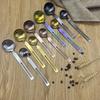 Elegant Silver And Colorful 304 Stainless Steel Long Handle Measuring Spoon Set