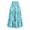 Women's Ruffled Spring Casual Long Skirt Plain Color Skirt Retro Pleated Skirt