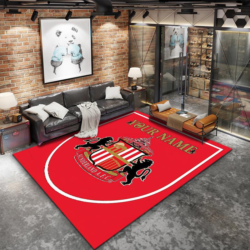 Sunderland Association Football Club Custom Name Carpet Rug For Living Room Bedroom Home Sofa Decoration Kids Play Nonslip Floor Mat