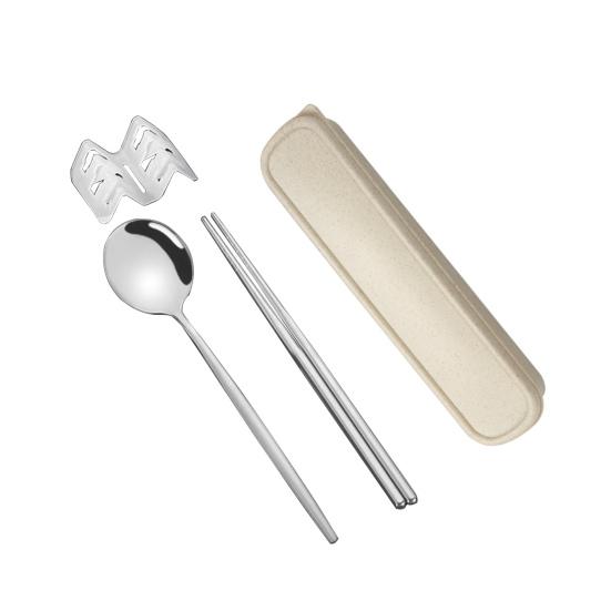 Набор столовых приборов в корейском стиле, пыленепроницаемые палочки для еды из нержавеющей стали, вилка, ложка, обеденный набор