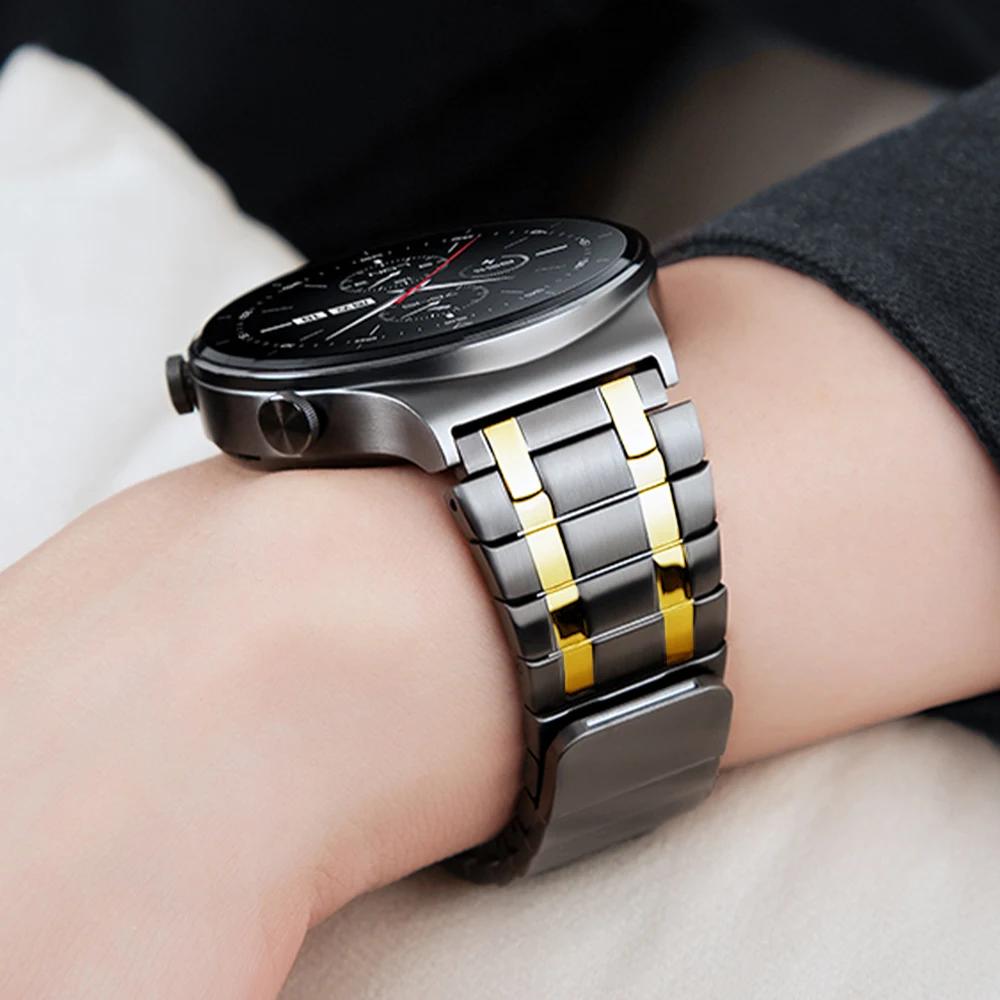 22-миллиметровый магнитный ремешок из нержавеющей стали для Huawei Watch 4 5 46 мм GT4 GT5 46 мм Ultimate Металлический ремешок для Amazfit Balance 2 Браслет
