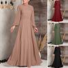 Women Muslim Abaya Long Dress Floral Printed Vintage Kaftan Islamic Maxi Dresses