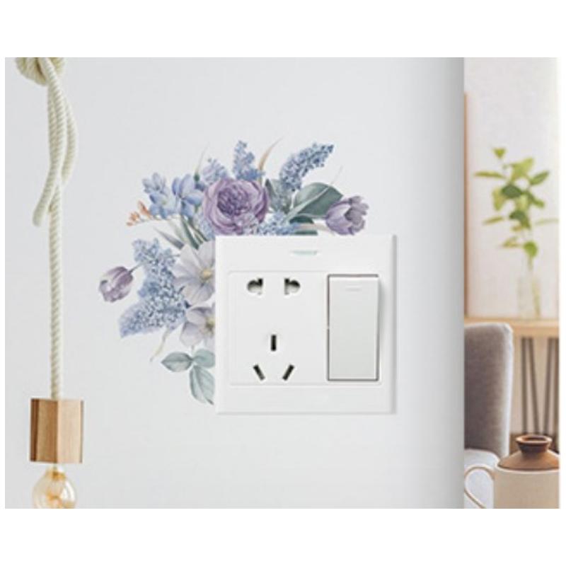 Leaf Green Plant Switch Wall Sticker PVC Removable Wide Application DIY Flower Leaf Switch Wall Sticker Home Decoration Decal