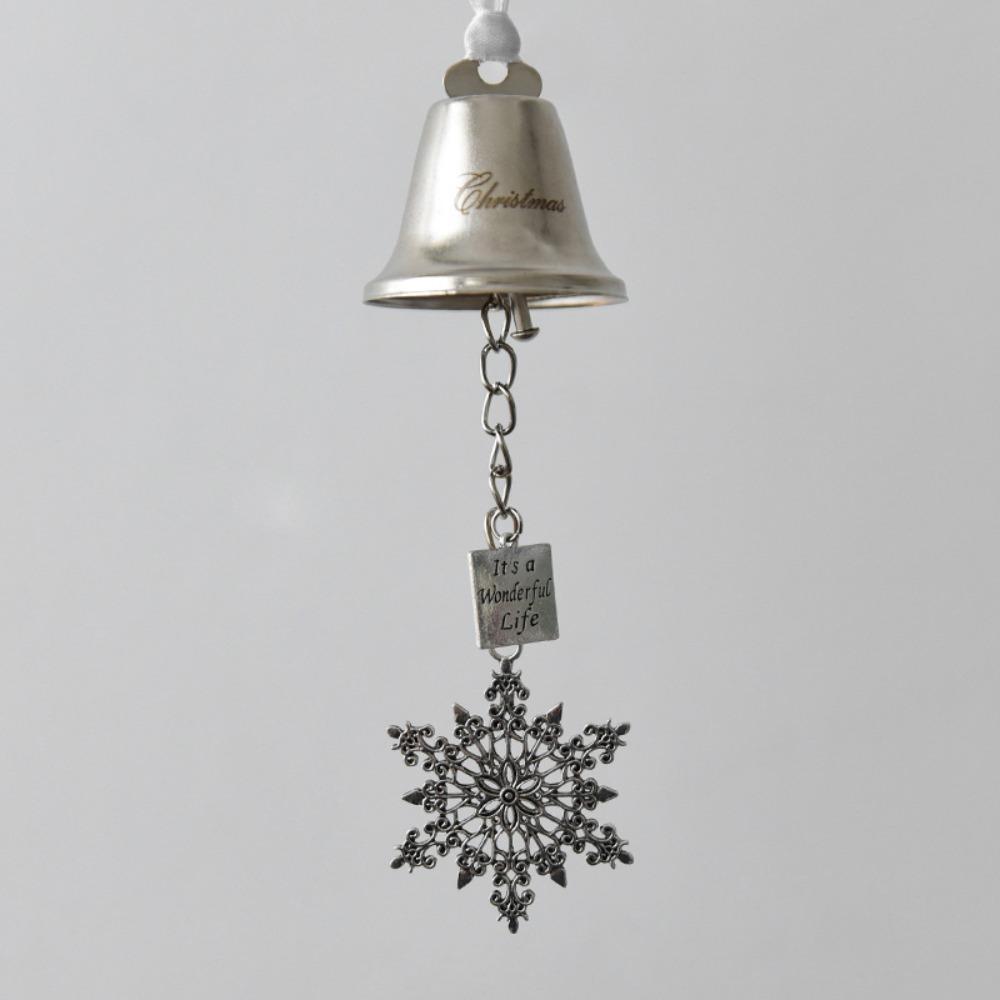 Wonderful Silver Christmas Bell Ornament Iron with Ribbon Xmas Jingle Bells Holiday Decoration DIY Christmas Tree Pendant