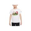Logo Print Round Neck Short Sleeve T-Shirt Kids Tops White DX7625-100