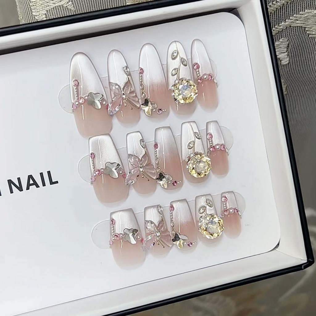 Pure Hand-made Phototherapy Wear Nail Tablets Rose Garden Wear Nail Finished Product Reusable Nail Art