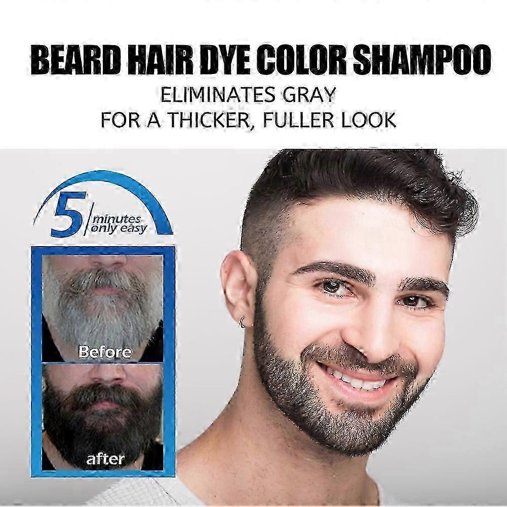 100ml Herbal Black Hair Dye Shampoo - Fast-Acting for Men's Grey Beard in UK