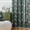 1PC Semi Blackout Curtain with Green Water Grass Pattern and Flowing Edge Curtain for Small Window Kitchen Bedroom Living Room Home Decor