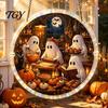Spooky Theme Room Decor Halloween Acrylic Puzzle Sun Catcher, DIY Suncatcher Kit, Easy Install Metal Chain Gothic Stained Glass Window Hanging
