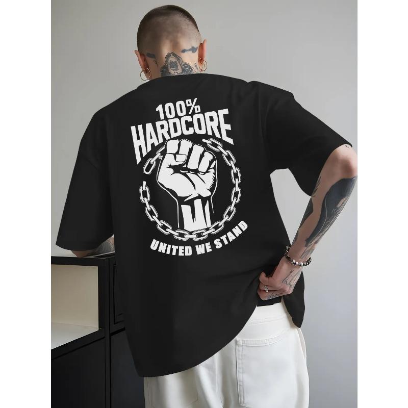 Мужская футболка Hardcore United We Stand, дышащая летняя уличная футболка с дизайном цепей единства, повседневная рубашка с коротким рукавом
