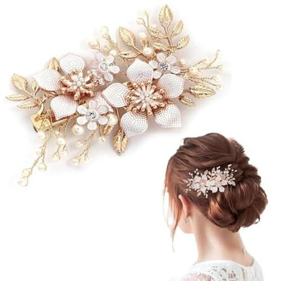 micoi Hair accessory kanzashi hairpin clip pearl cherry blossom jewel ornament wedding entrance ceremony formal kimono Western clothing pink gold