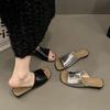Versatile Slippers Women's Summer Wear New One-word Sandals Simple Flat Beach Shoes