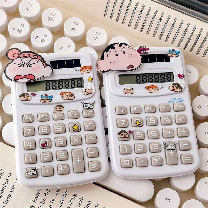New Crayon Shin-Chan Anime Figures Cartoon Portable Pocket Calculator Mini Computer For Exams Students And Study Silent Gift