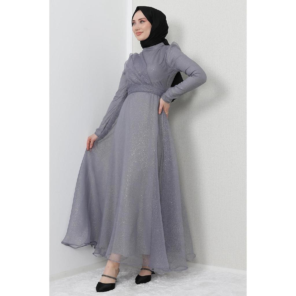Alara Hijab Evening Dress Navy Blue
