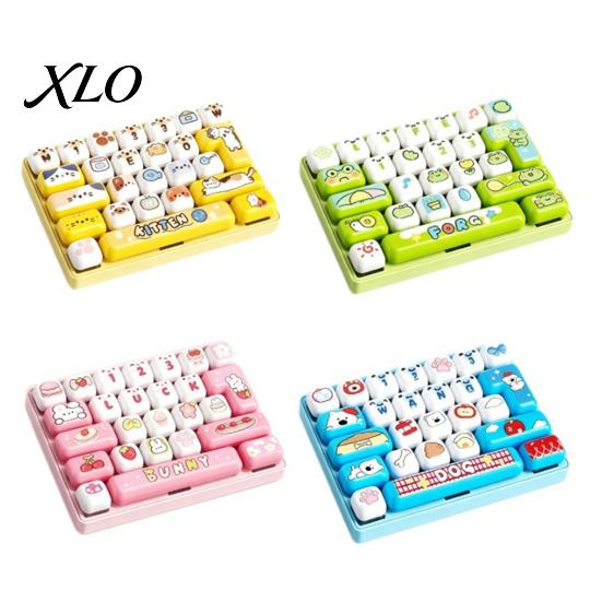 Decompression Keyboard 26-Key Fidget Toy, Animal Theme Push Bubble Keyboard, Portable Stress Relief Mini for Backpack Purse Charm