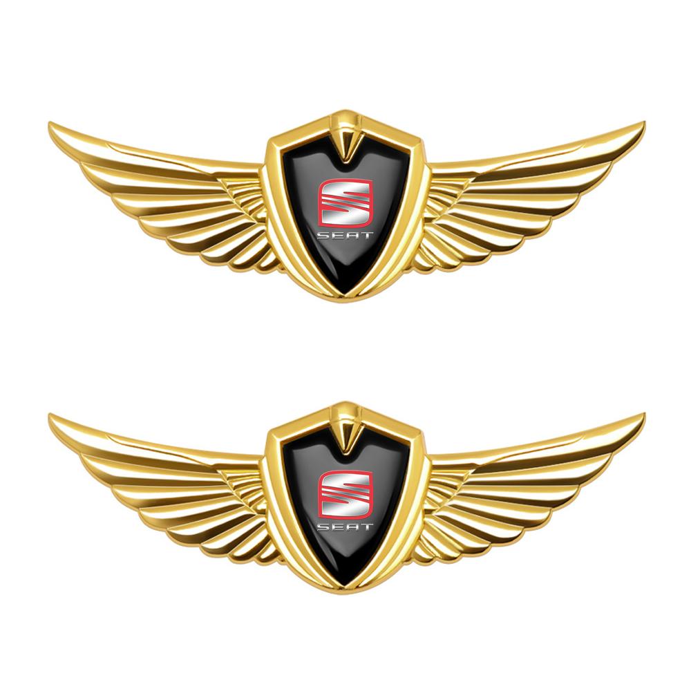 Metal Car Eagle Angel Wings Badge Trunk Fender Decoration Sticker For SEAT Leon Mk1 Mk2 Ibiza Arosa Ateca Altea Cordoba Cupra FR uio321