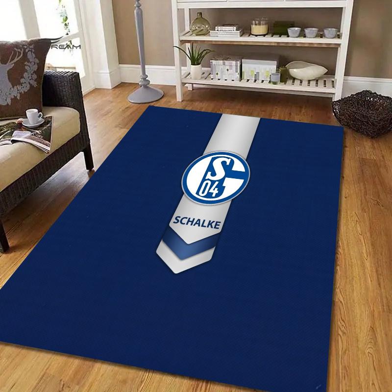 FC Schalke 04 Flannel Pattern Square Carpet,Area Rug,Carpet Rug for Living Room Bedroom Sofa Playroom Decor,Non-slip Floor Mat