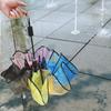Transparent Clear Colour Umbrella Creative Rainbow Kids Small Fresh Long Handle Automatic Rainny Umbrella Laser Umbrella