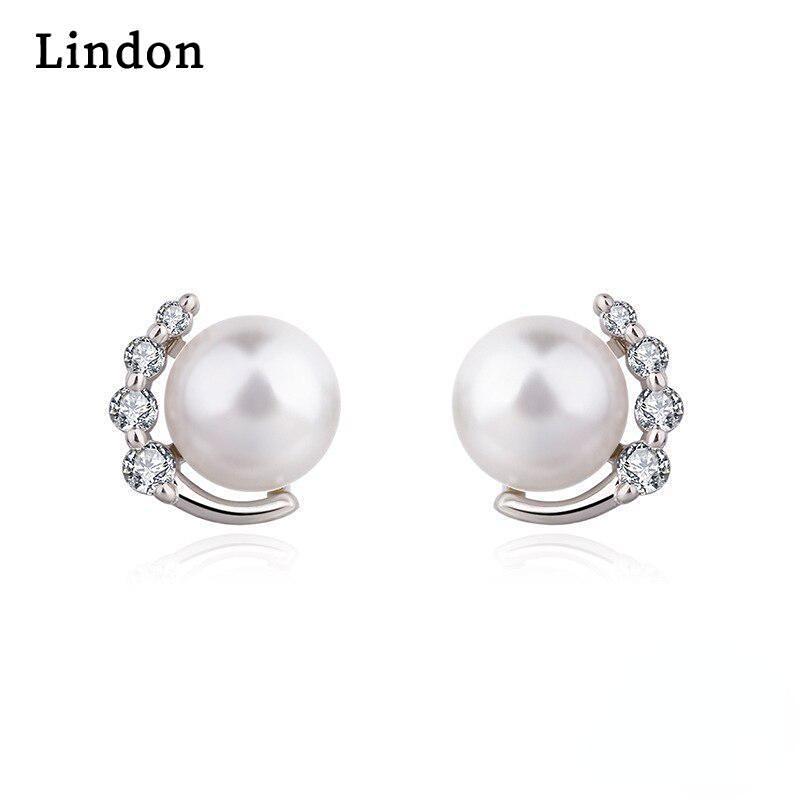 Женские сережки Lindon с цирконом