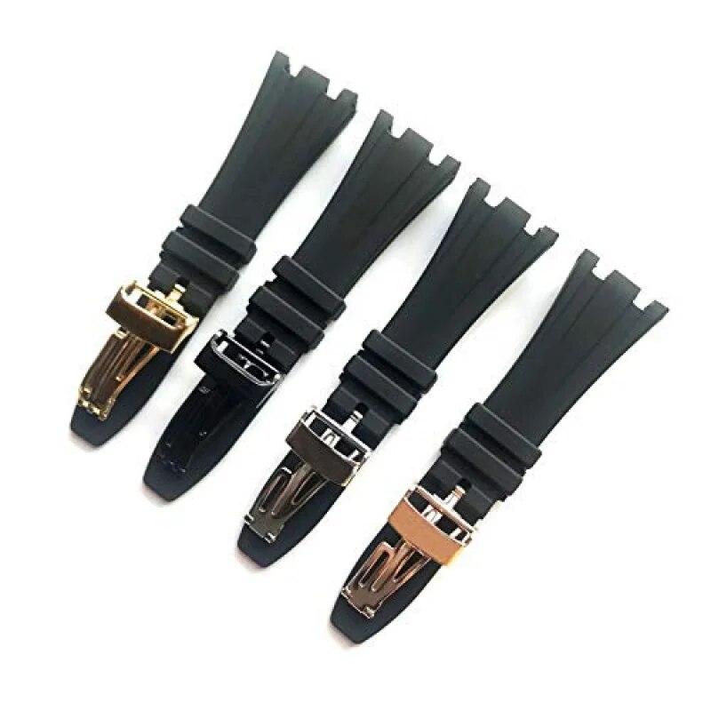 Silicone Watch Band for AP Royal Oak Offshore Series 15710 26470 Folding Buckle Rubber Strap 28mm