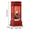 Festive Christmas Telephone Booth Decor Bright Desktop Ornaments Battery Powered Red Telephone Booth Lantern  Party Prop for Home Bedroom