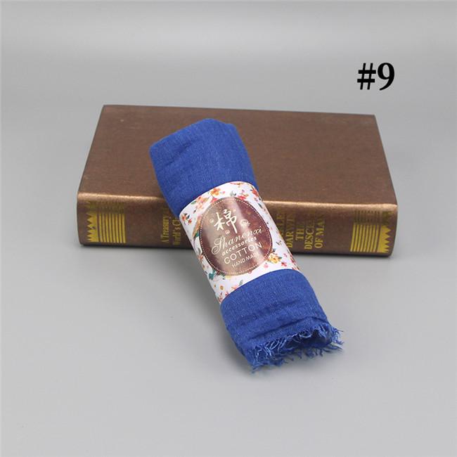 Wholesale Price 70*180cm Women Muslim Crinkle Hijab Scarf Femme Musulman Soft Cotton Headscarf Islamic Hijab Shawls and Wraps