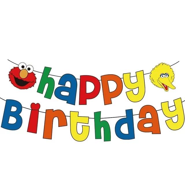 Birthday Balloon Party Decoration SEsame-Streets Theme Plates Cake Toppers Banner For Kids Birthday Party Supplies Baby Shower
