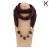 Women's Solid Color Necklace Collar Scarf Beads Pendant Autumn Winter Scarves Warm EMA
