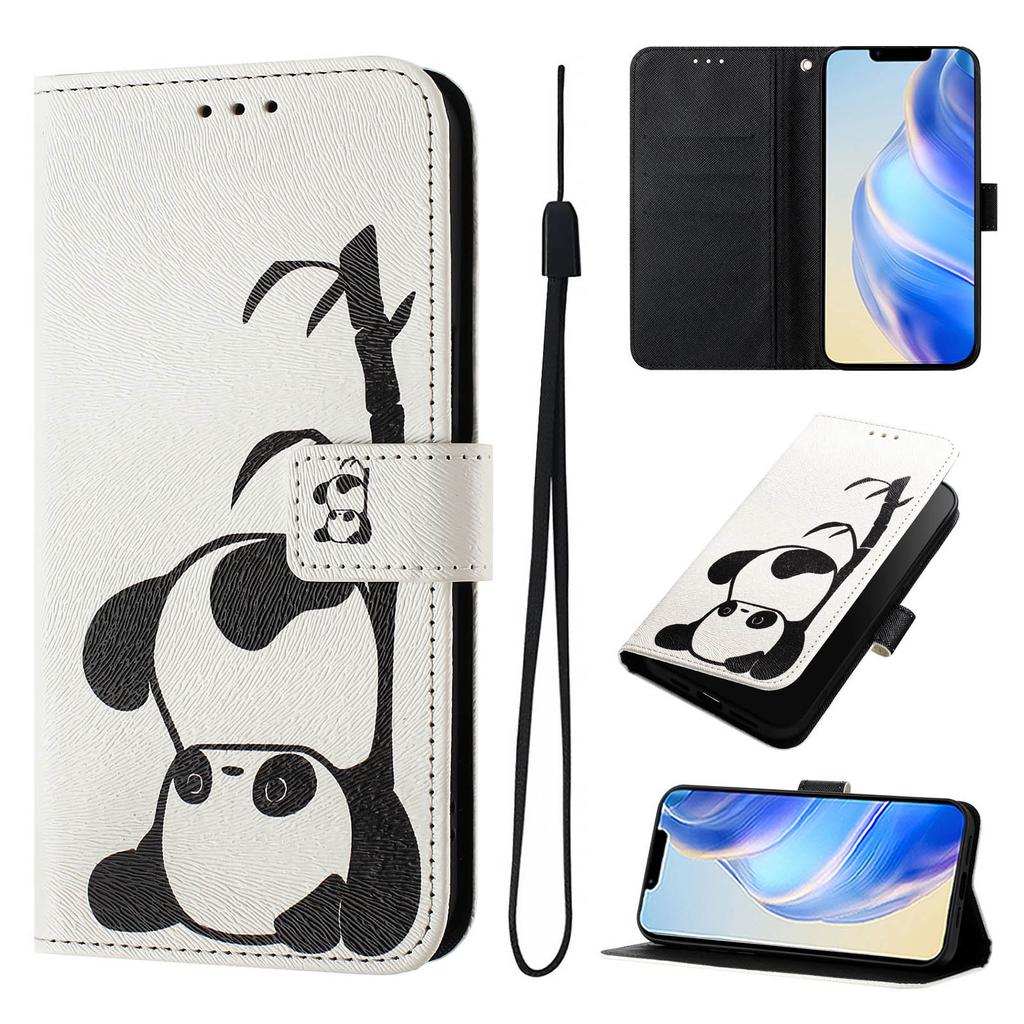 Cute Panda Luxury Painted Leather Case Wallet PU Leather Book Style Cover for Samsung Galaxy S21 S22 S23 S24,Note10 Note20,A13 A15 A16 A06 A54...