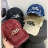 Кепка бейсболка вышивка отверстия буквы выстиранная для мужчин и женщин, весна и осень уличная для лица маленькая новая модная кепка