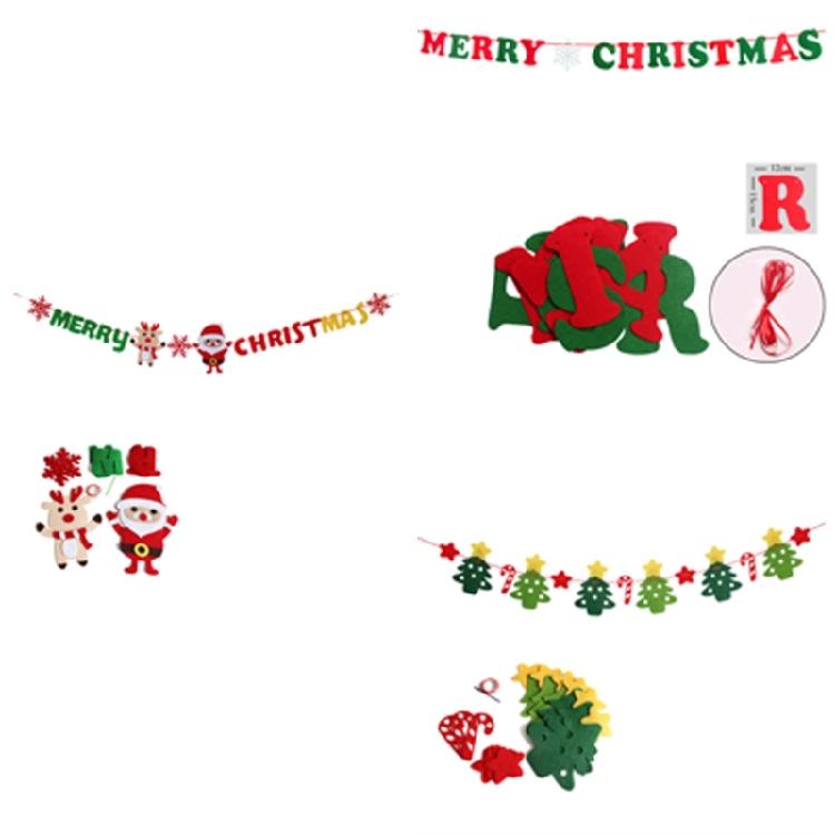 Functional Christmas Garlands Banners Seasonal Santa Letter Patterned Christmas Bunting for Home and Office Decoration