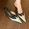 Fashion Elegant Pointed Toe Transparent PVC Heart High Heels Mules Slipper Shoes Women 2025 Black White Red Shoes Luxury Designer Pumps