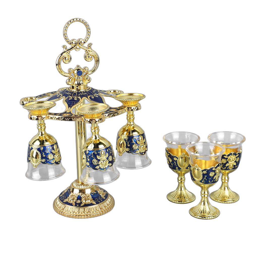 6 шт. Китайская чаша в стиле ретро из цинкового сплава, стеклянная, с тисненым цветочным узором, чашка для сутенера для вечеринки