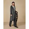 INMAN Women's Hooded Merino Wool Double-Faced Long Coat