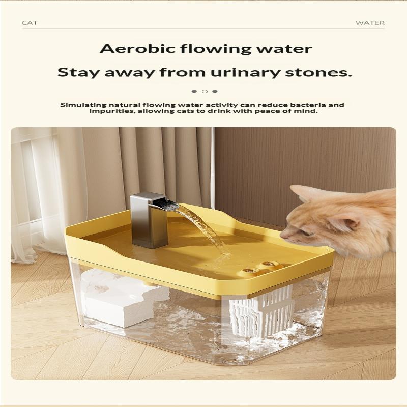 Automatic Pet Dog Cat Water Dispenser Fountain Pet Dog Cat Water Loop Mute Pump Smart Pet Bowl 1.5L