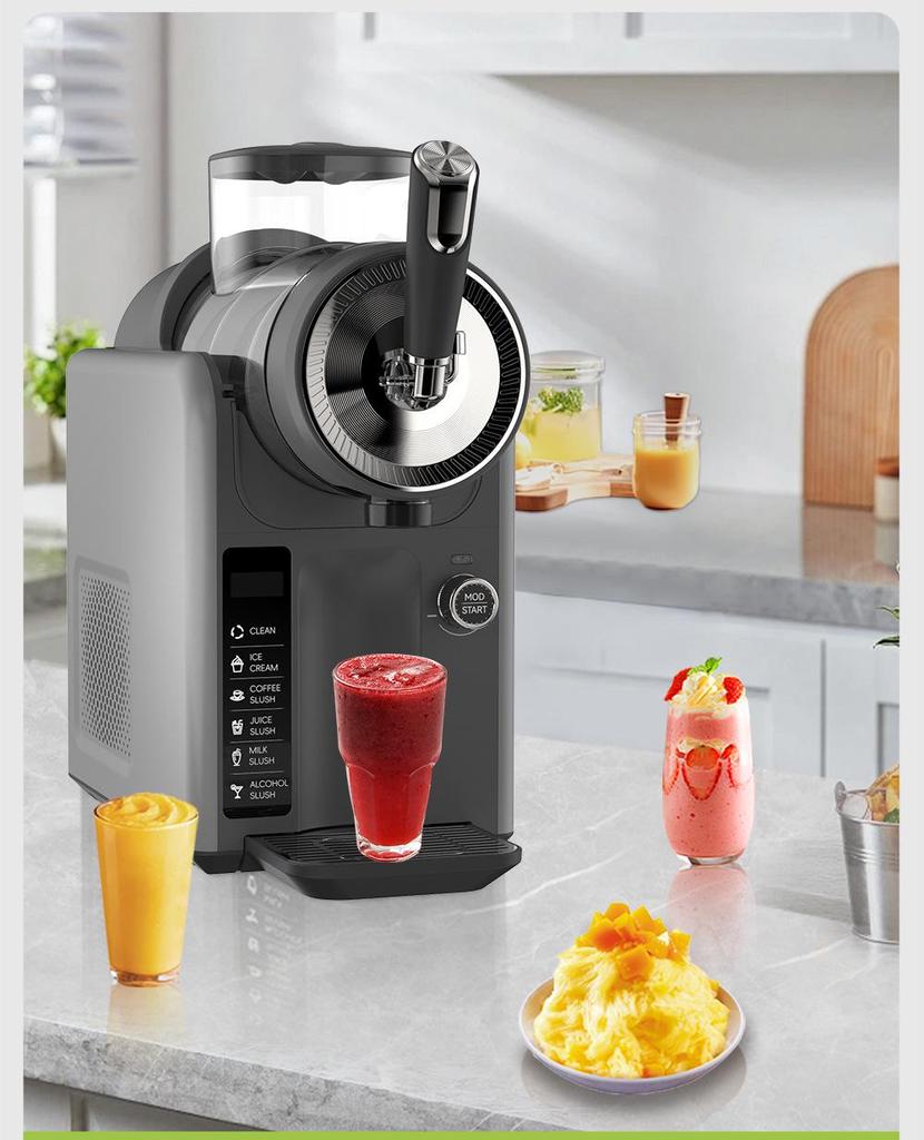 Компактная машина для таяния снега и приготовления мороженого: Многофункциональная функция самоочистки для молочных коктейлей, смузи и ледяных напитков.