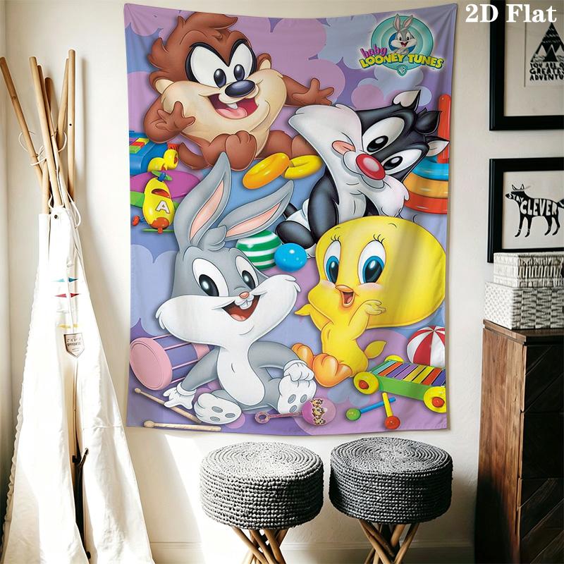 Bugs Bunny Friends Tapestry Wall Tapestry Wallmounted Fashion Print Wall Decoration Background Cloth Wall Covering Decoration
