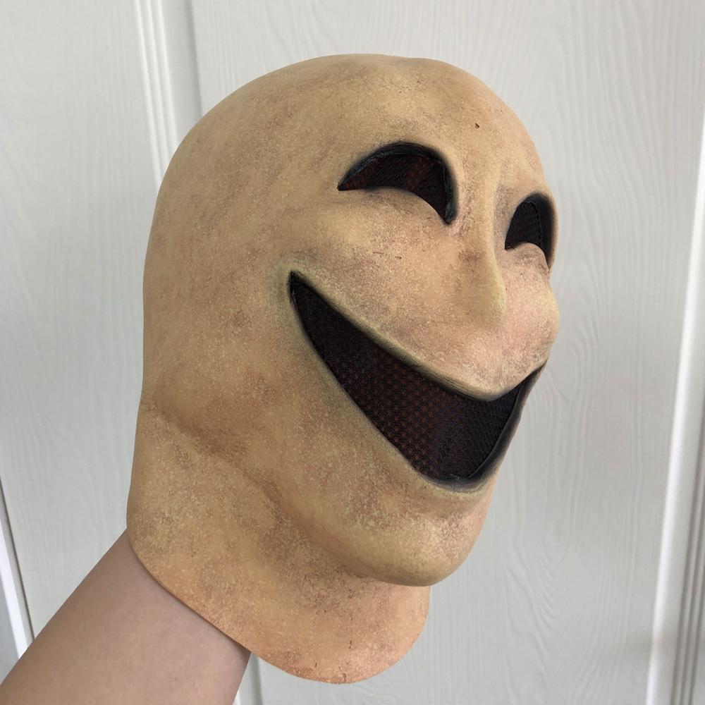 Улыбка без лица Маска человека Косплей Жуткий инопланетянин Монстр Демон Латексный шлем Хэллоуин Карнавал Вечеринка Костюм Реквизит