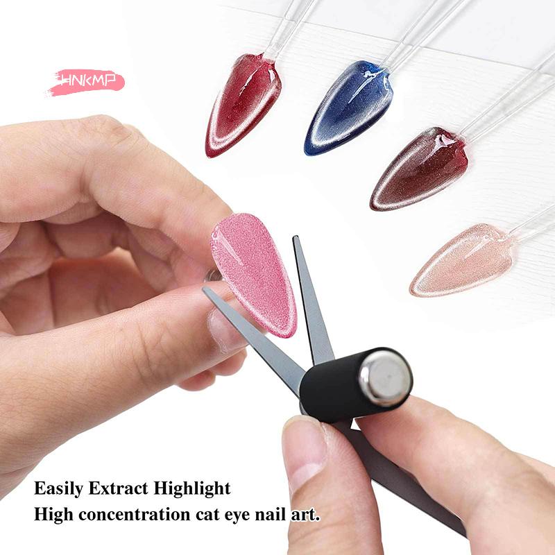 Multifunctional Cat's Eye Nail Magnetic Stick Super Strong Gel Polish Magnet Pen Cylinder with Iron Sheet for Creative Nail Art