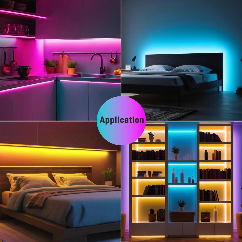 Светодиодная лента COB 12В 24В Высокой плотности Без точек RGB RGBW RGBCCT Сменная Гибкая лента для домашнего декора