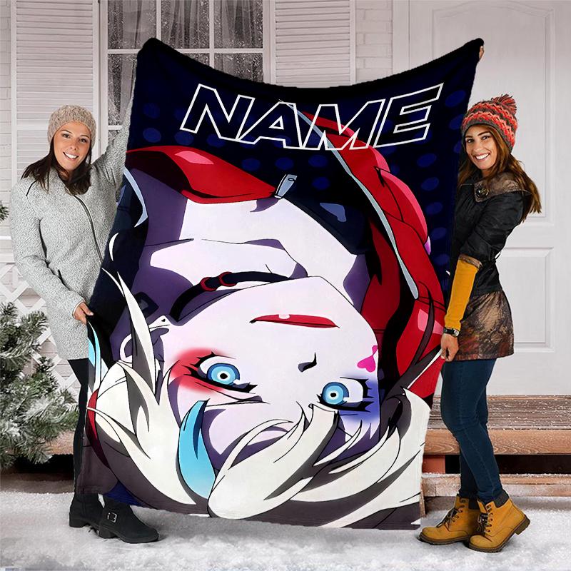 Personalized Custom Name Blanket - Harley Quinn and the Joker Print Design,Blanket for Sofa,Bed,Travel,Camping - Soft and Warm, Great Gift