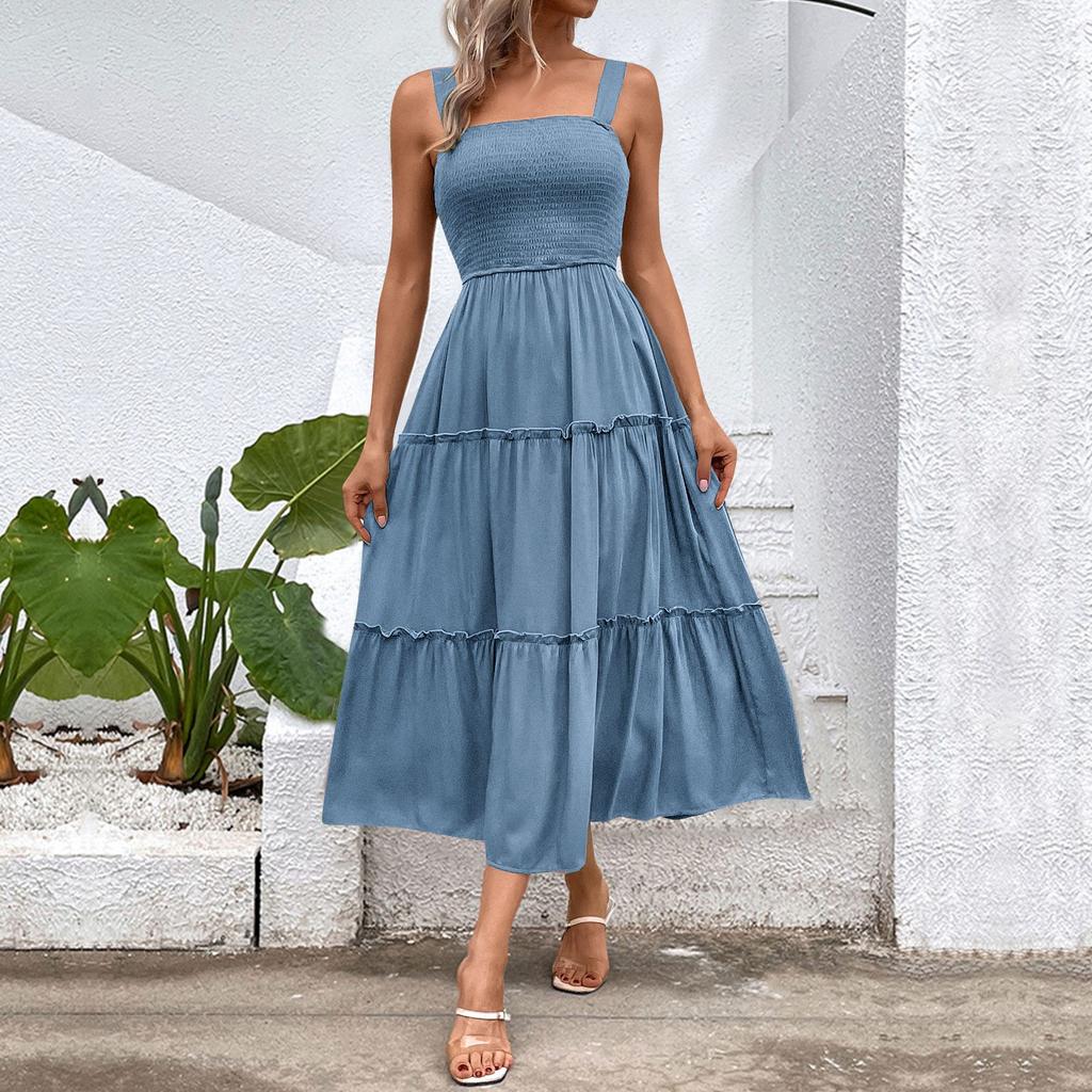 Женские модные свободные плиссированные пэчворк без рукавов однотонные повседневные платья