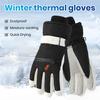 Термо лыжные перчатки для мужчин и женщин, ветрозащитные зимние велосипедные перчатки с нескользящей ладонью, водонепроницаемые перчатки с полными пальцами и сенсорным экраном