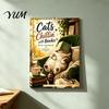 Important Date Tracker Cats Chillin' with Book 2027 Calendar, 12 Month Monthly Planner, Thick Desk Calendar Paper Daily Planning Wall for Home Office