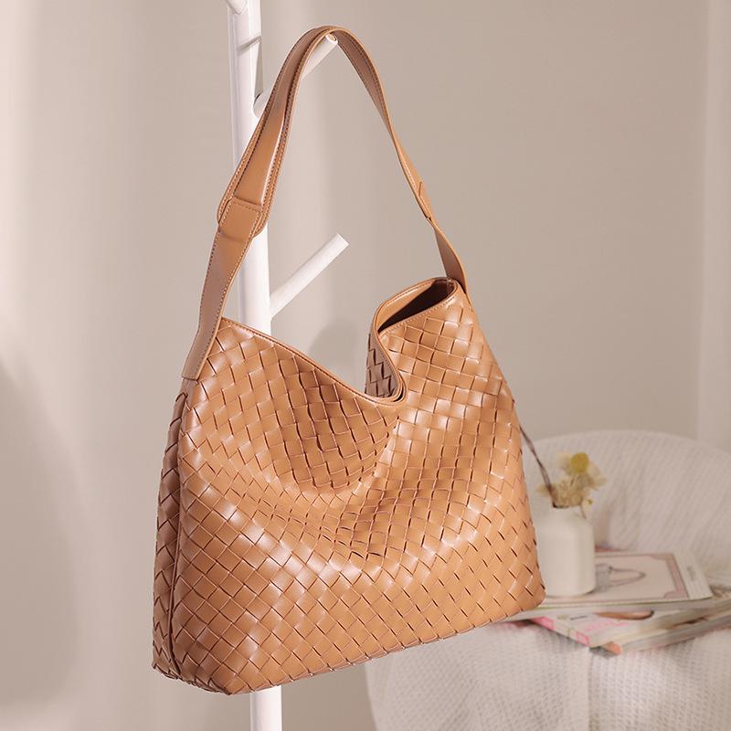 Женская сумка из взрывной кожи, пересекающая границы, простая и модная плетёная сумка-тоут, вместительная ручная сумка на плечо, женская из коровьей кожи