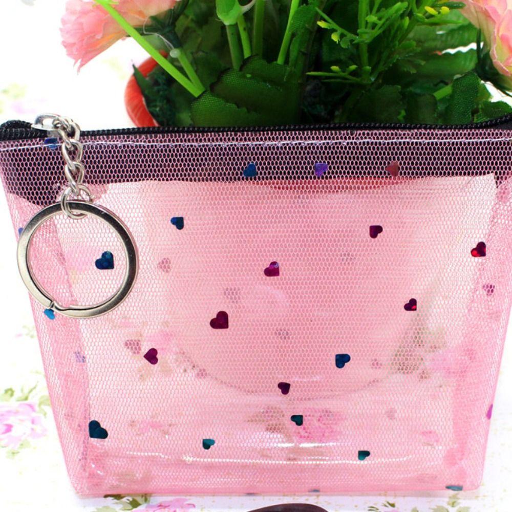 Zipper Transparent Coin Purse Candy Color Card Storage Bag Simple Small Wallet Lady